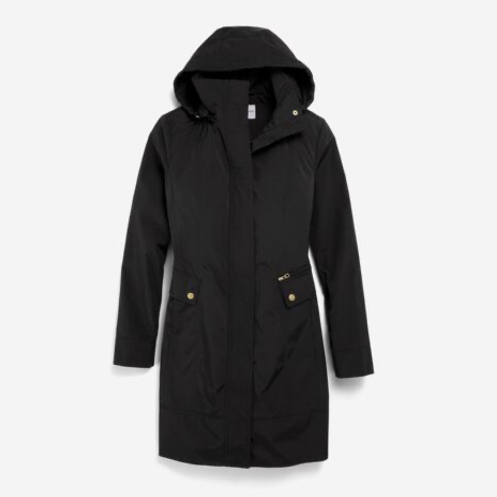 NWOT Cole Haan Black Hooded Rain Jacket in S